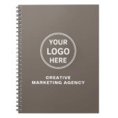 Carnet Modern Custom Logo Taupe Business (Devant)