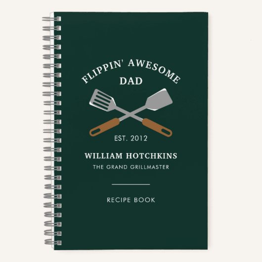 Carnet Modern Dad BBQ Father Personalized Recipe (Recto)