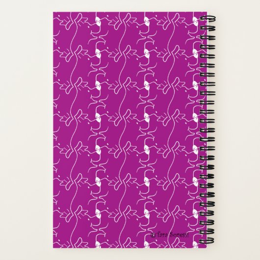 Carnet Modern Dog Profile Pattern Pink Custom Small (Verso)