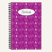 Carnet Modern Dog Profile Pattern Pink Custom Small (Recto)