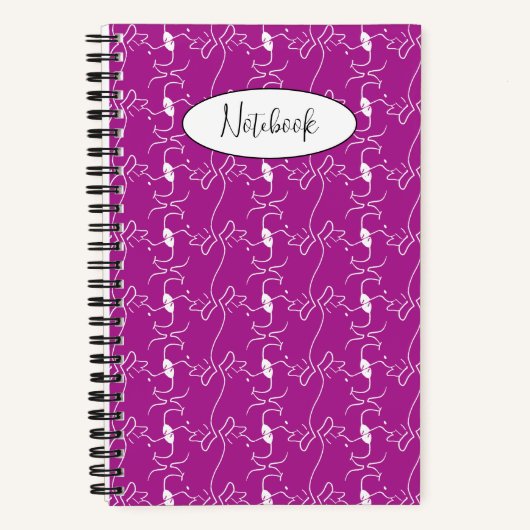 Carnet Modern Dog Profile Pattern Pink Custom Small (Recto)