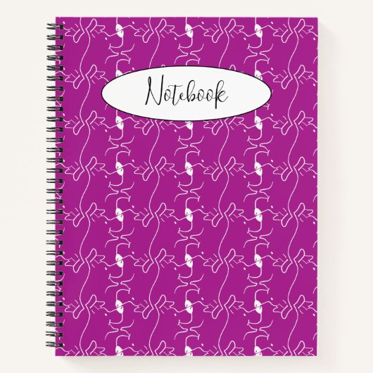 Carnet Modern Dog Profile Pattern Pink Custom Spiral (Devant)