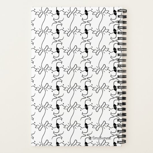 Carnet Modern Dog Profile Pattern White Custom Small (Verso)
