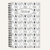 Carnet Modern Dog Profile Pattern White Custom Small (Recto)