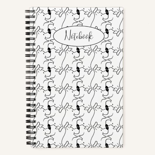 Carnet Modern Dog Profile Pattern White Custom Small (Recto)