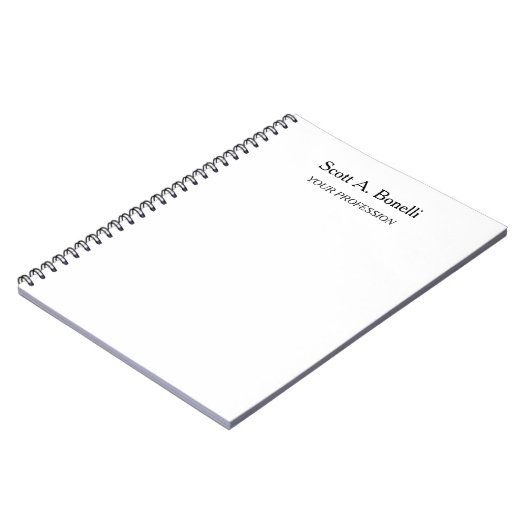 Carnet Modern Elegant Plain Simple White Special (Côté gauche)