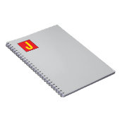 Carnet Modern Elegant Professional Monogram Red Yellow (Côté Droit)