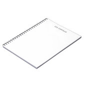 Carnet Modern Elegant Simple White Professional Own Name (Côté gauche)