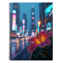 Modern Flower in Cityscape - Notebook