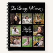 Carnet Modern Funeral GuestBook Photo Collage Memorial (Devant)