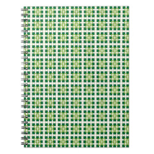 Carnet Modern geometric green Forest squares pattern