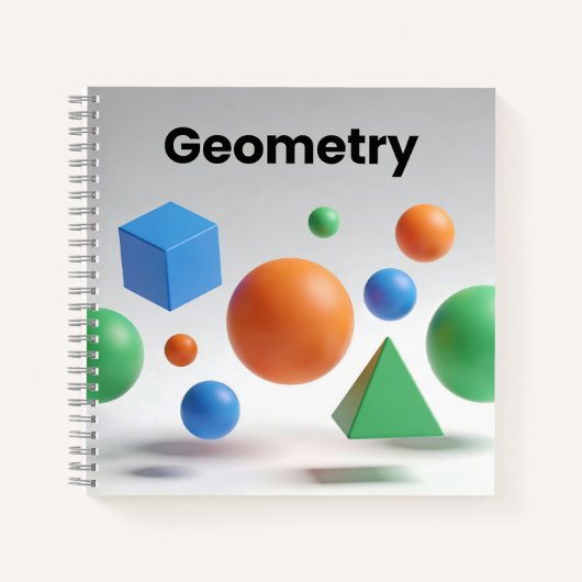 Carnet Modern Geometry Colorful 3D Shapes Teacher Student (Devant)