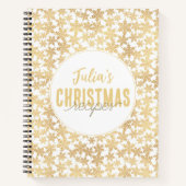 Carnet Modern Gold Snowflakes Christmas Recipes  (Devant)