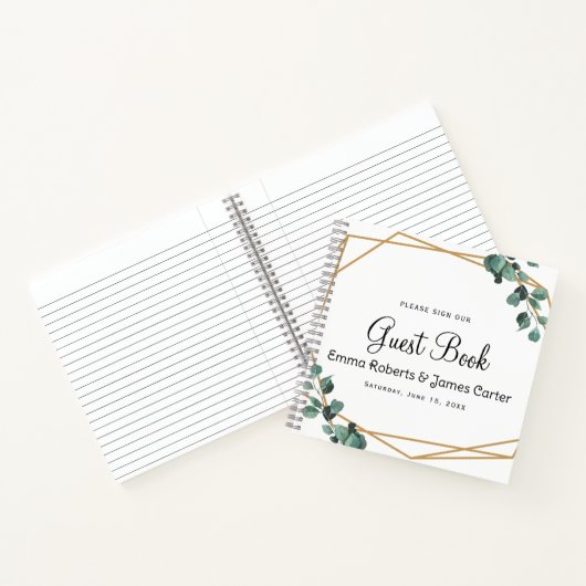 Carnet Modern Greenery Minimalist Guest Book (Intérieur)