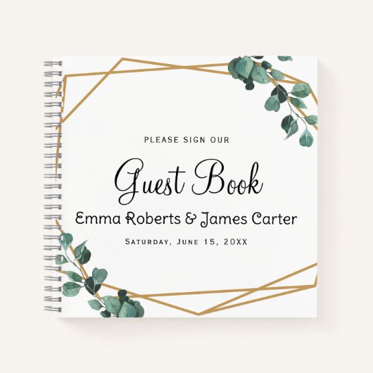 Carnet Modern Greenery Minimalist Guest Book (Devant)