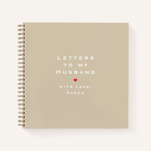 Carnet Modern Heart Illustration Letters to My Husband  (Devant)