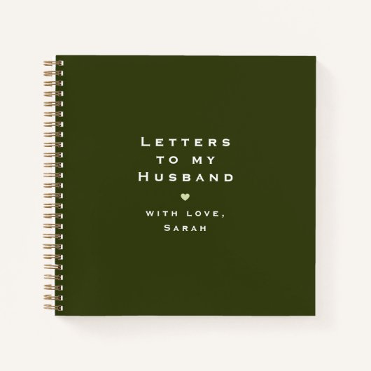 Carnet Modern Heart Illustration Letters to My Husband (Devant)