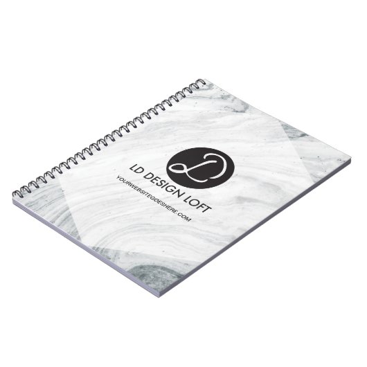 Carnet Modern Marble Customize with Your logo and website (Côté gauche)