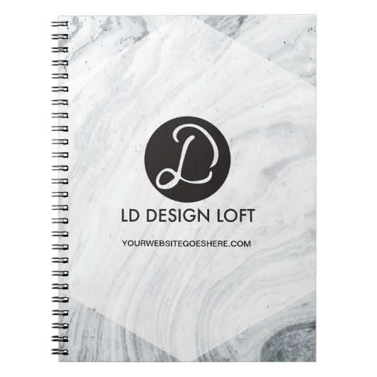 Carnet Modern Marble Customize with Your logo and website (Devant)