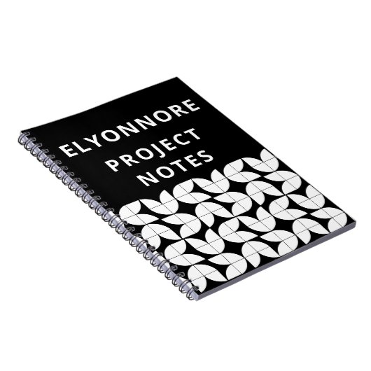 Carnet Modern Minimal Black White Projects Personalized (Côté Droit)