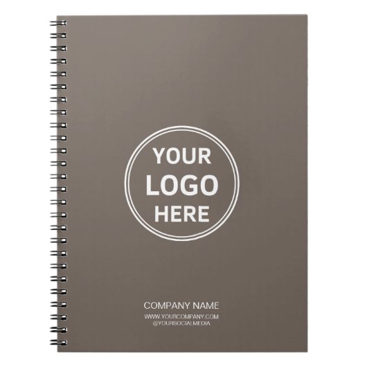 Carnet Modern Minimal Custom Logo Taupe (Devant)