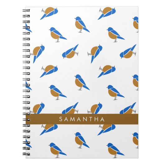 Carnet Modern Minimal Eastern Bluebird Pattern (Devant)