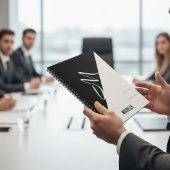 Carnet Modern Minimalist Black & White Chic Monogram Name