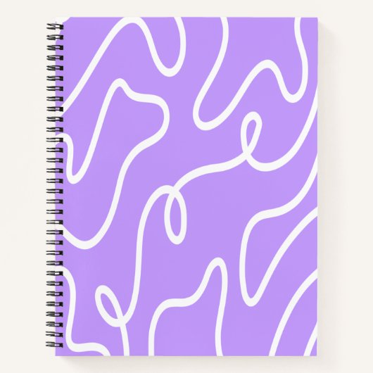 Carnet Modern Minimalist Line Art Lavender Purple Wavy (Devant)