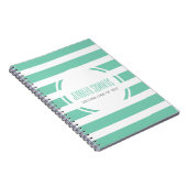 Carnet Modern Mint-Green And White Stripes Pattern (Côté Droit)