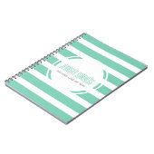Carnet Modern Mint-Green And White Stripes Pattern (Côté gauche)