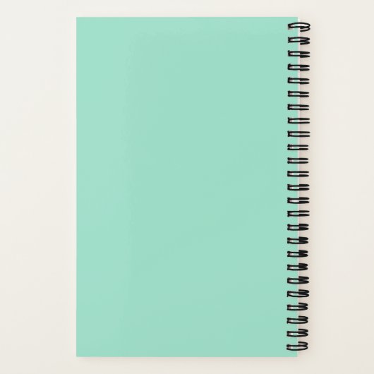 Carnet Modern Mint Green Custom Name Minimalist (Verso)