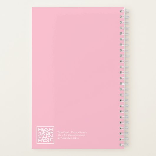 Carnet Modern Pale Pink Floral Pattern Swatch Small (Verso)