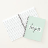Carnet Modern Pastel Mint Bonjour Et Vous Nom (Intérieur)