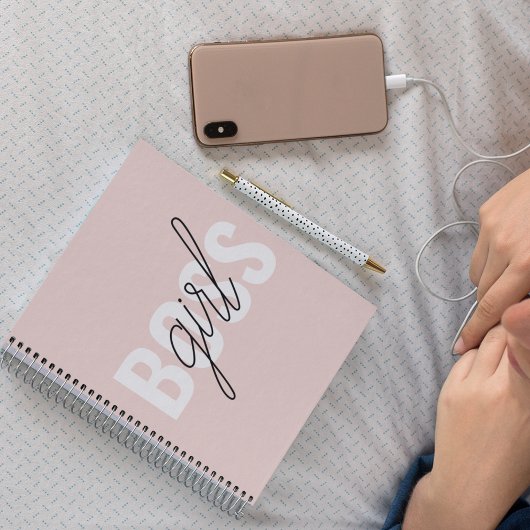 Carnet Modern Pastel Pink Girl Boss Phrase