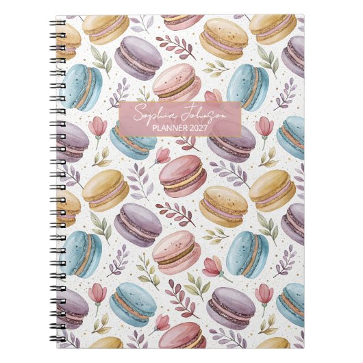 Carnet Modern Personalized Macaron Desserts (Devant)