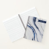 Carnet Modern Personalized Off-White Blue Marble  (Intérieur)