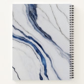 Carnet Modern Personalized Off-White Blue Marble  (Dos)