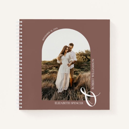 Carnet Modern Photo Arch Mariage Rose Taupe Guest Book (Devant)