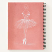 Carnet Modern Pink Ballerina Sketch Custom Name (Dos)