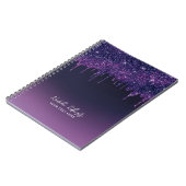 Carnet Modern Purple Glitter Drips Beauty Salon (Côté gauche)