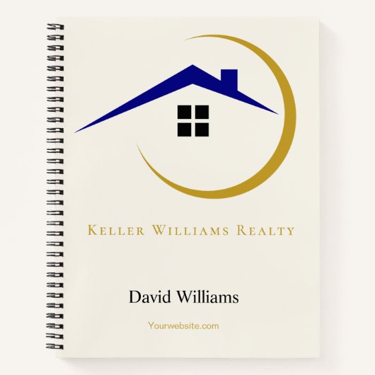 Carnet Modern Real Estate white and gold custom logo  (Devant)