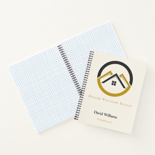 Carnet Modern Real Estate white and gold custom logo  (Intérieur)