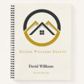 Carnet Modern Real Estate white and gold custom logo  (Devant)