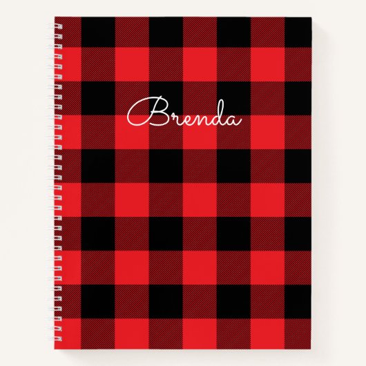 Carnet Modern Red and Black Buffalo Check (Devant)