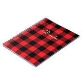 Carnet Modern Red and Black Buffalo Check (Côté gauche)