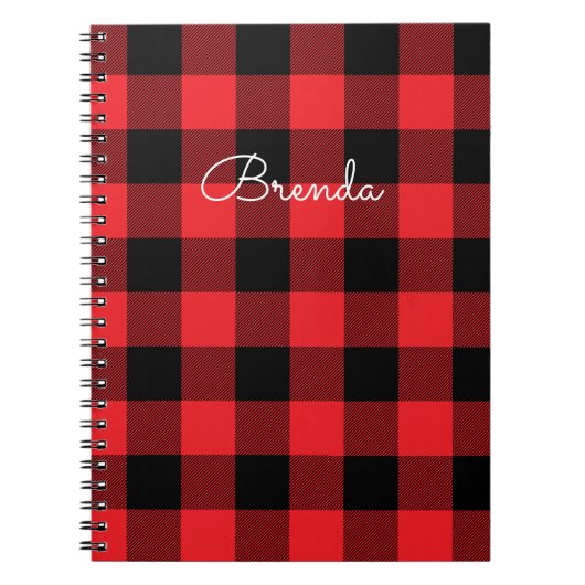 Carnet Modern Red and Black Buffalo Check (Devant)