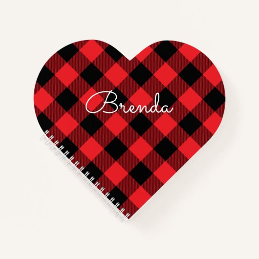 Carnet Modern Red and Black Buffalo Check (Devant)