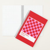 Carnet Modern Red and Pink Checkerboard Notebook (À l'intérieur)
