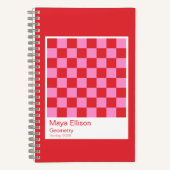 Carnet Modern Red and Pink Checkerboard Notebook (Recto)