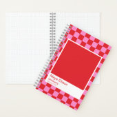 Carnet Modern Red and Pink Checkerboard Notebook (À l'intérieur)